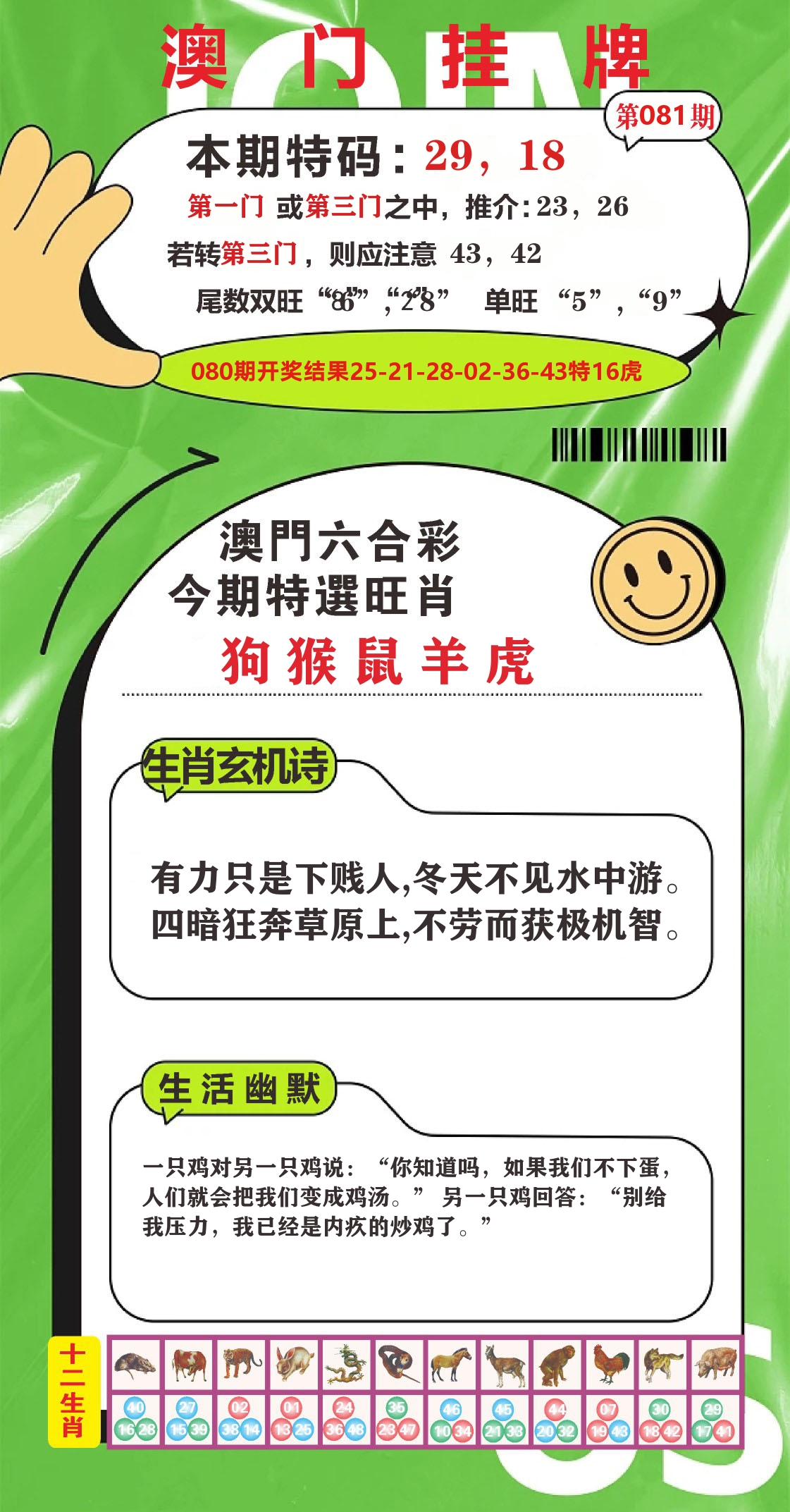 澳门赢天下B 第81期