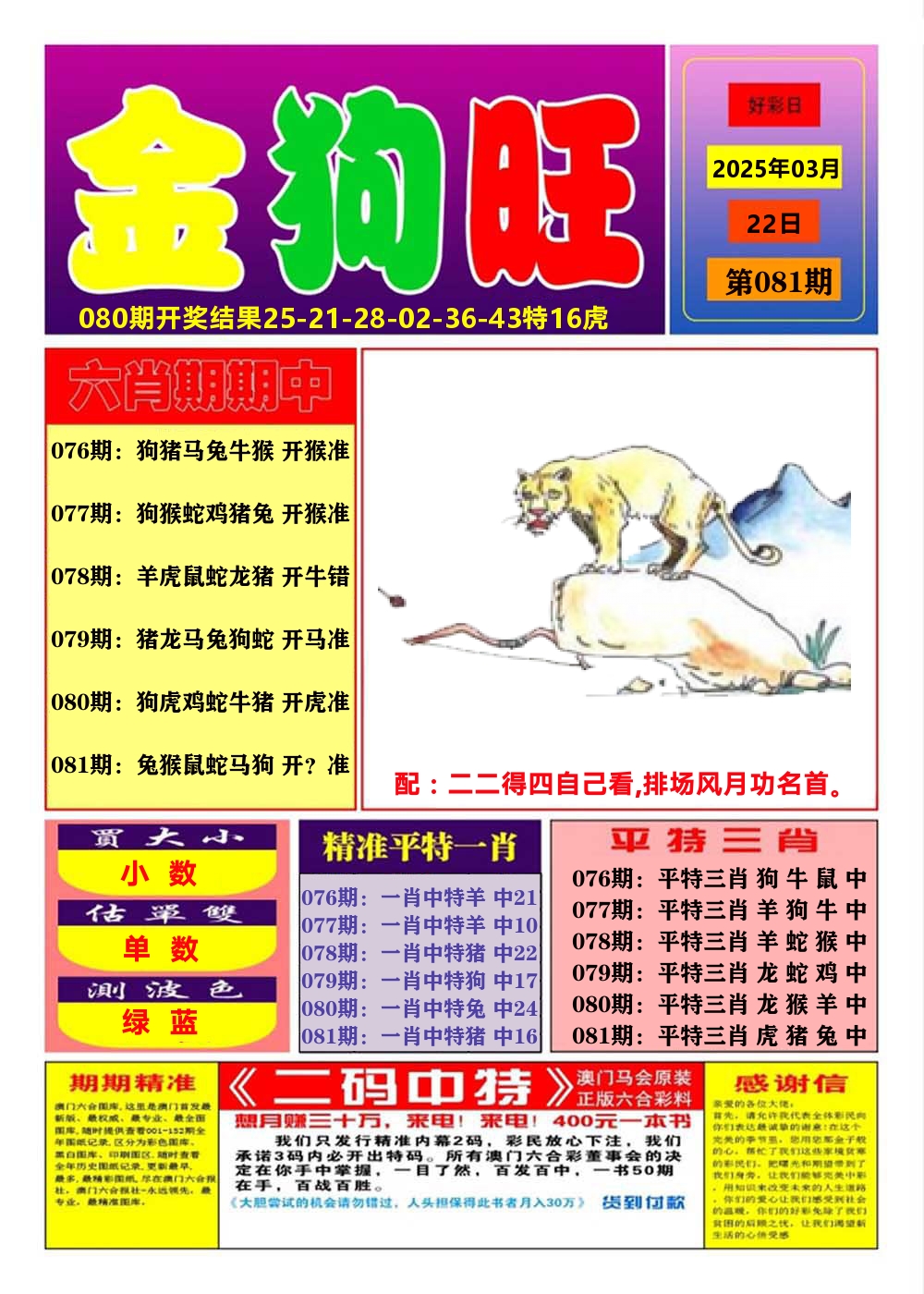 澳门金狗旺A 第81期