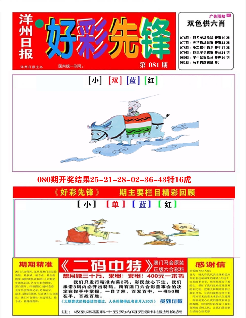 好彩先锋A 第81期