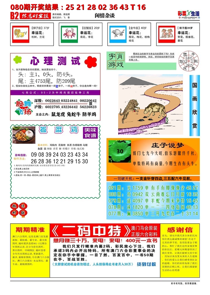 彩票与生活B 第81期