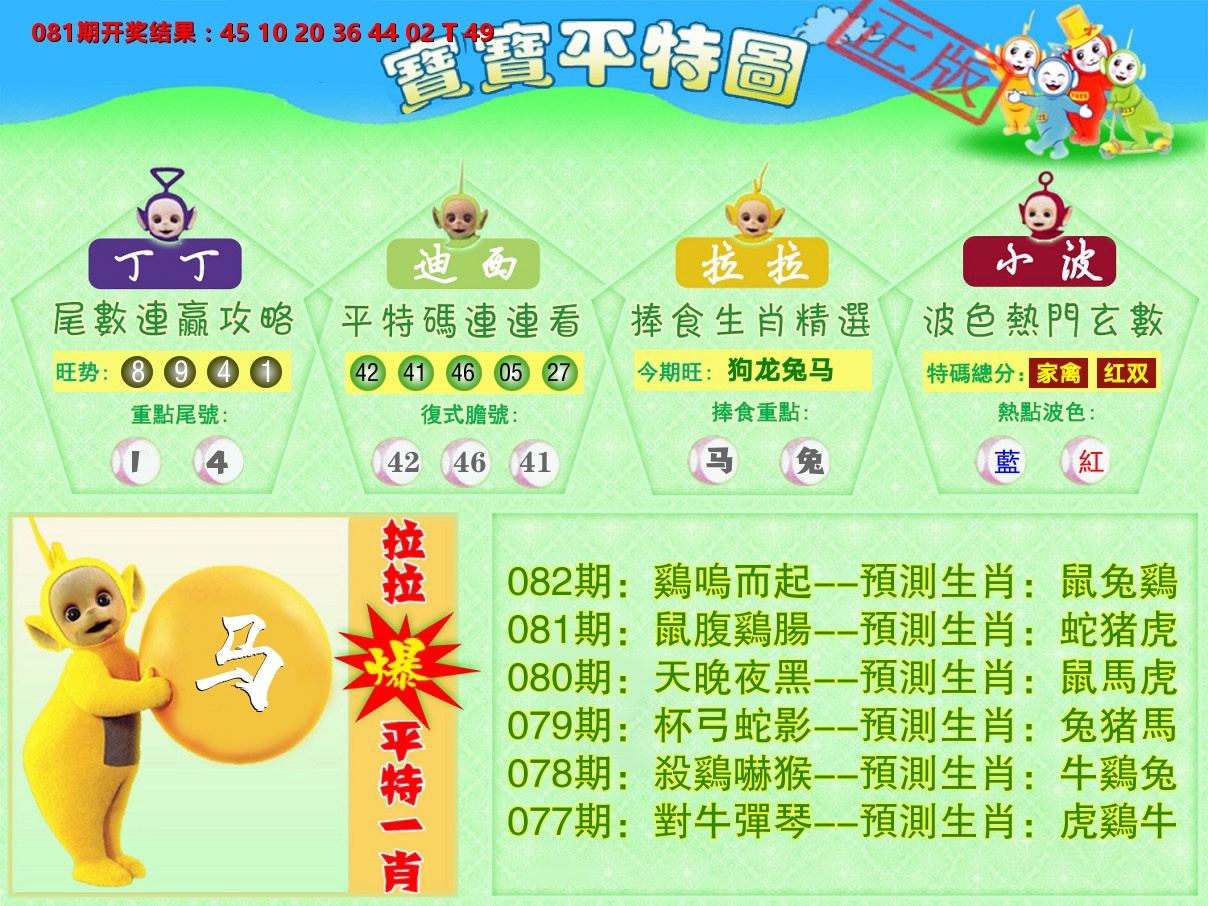 天线宝宝平特图 第82期