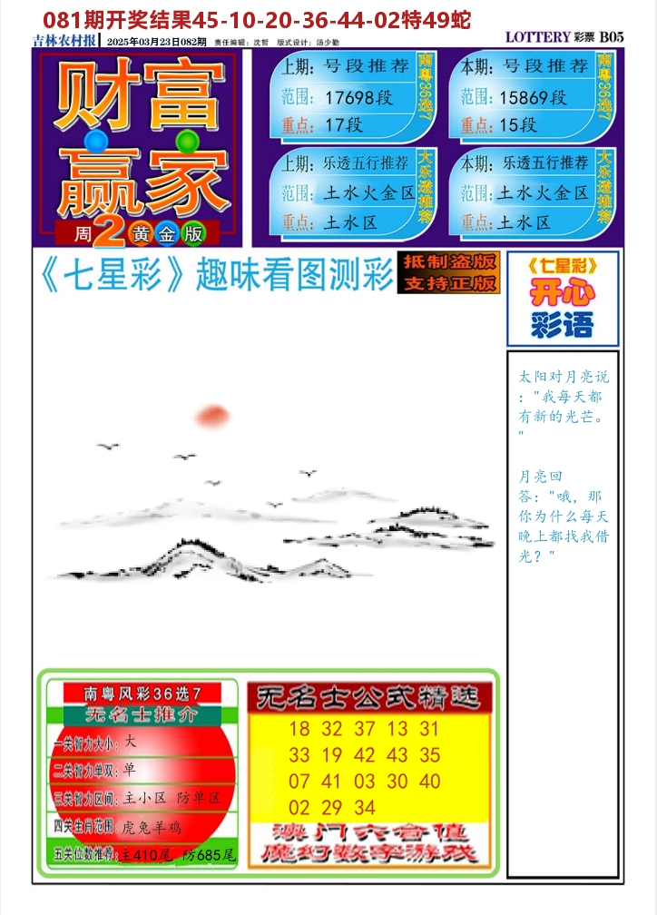七星彩图A 第82期