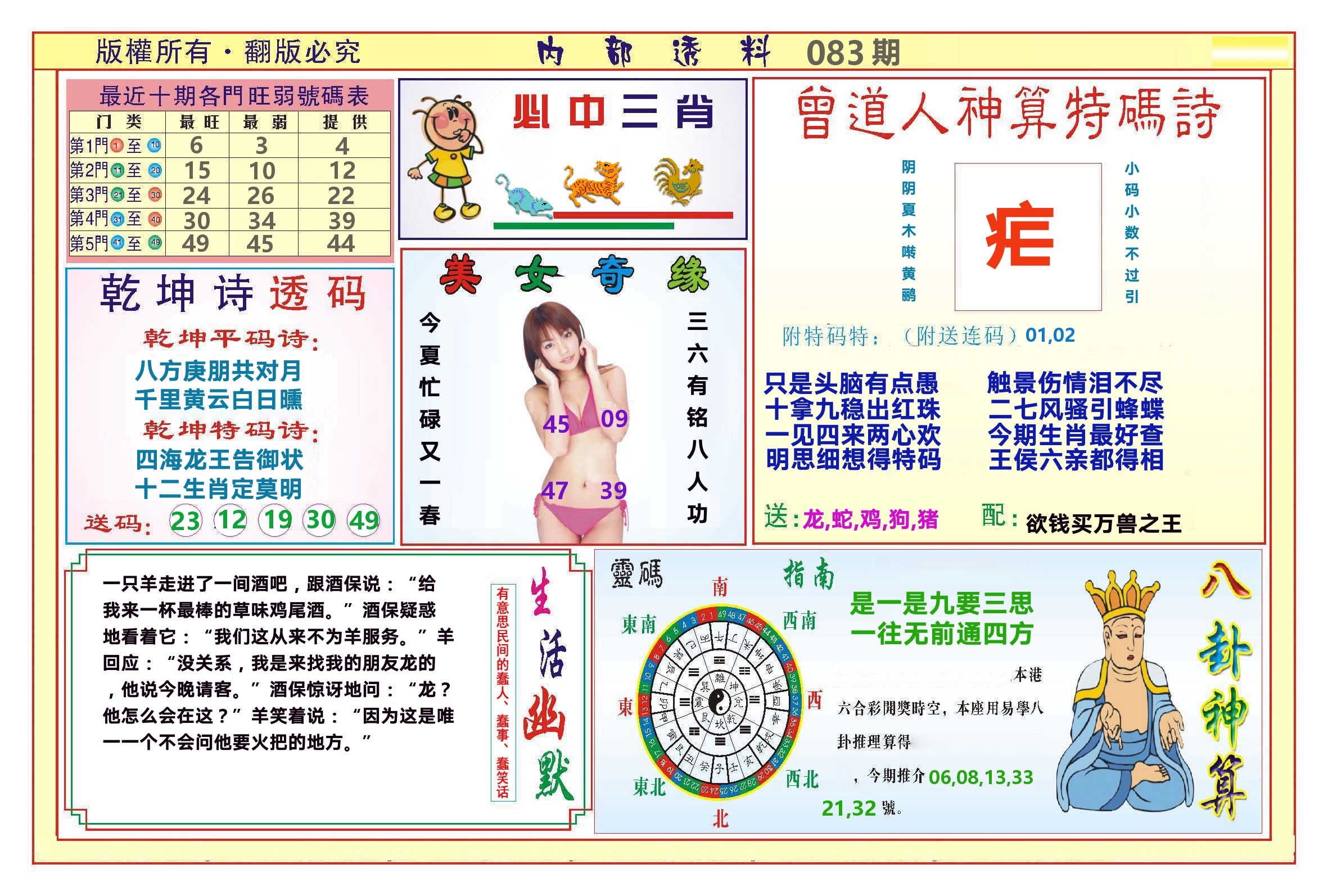 澳门内部透料B 第83期