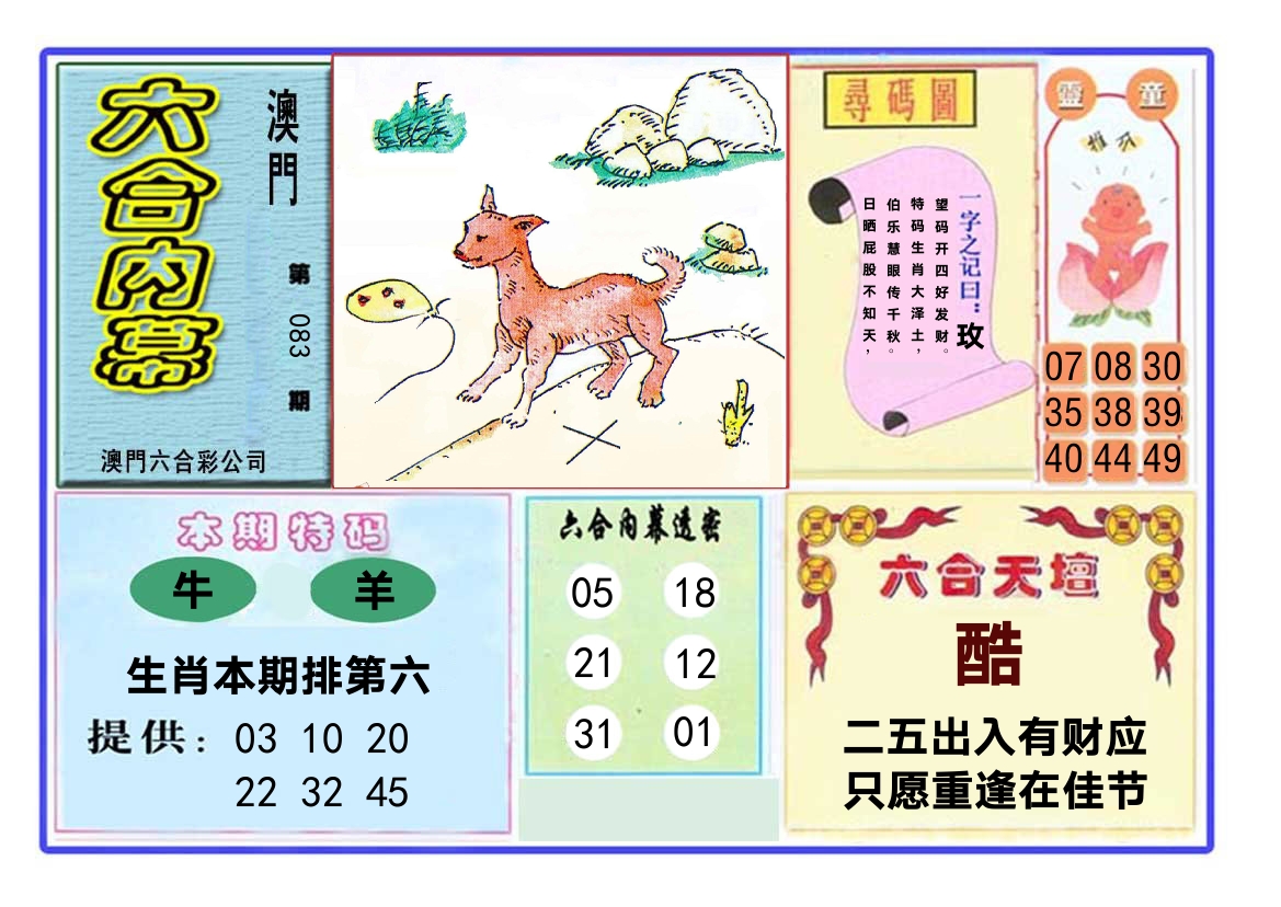 六合内幕 第83期