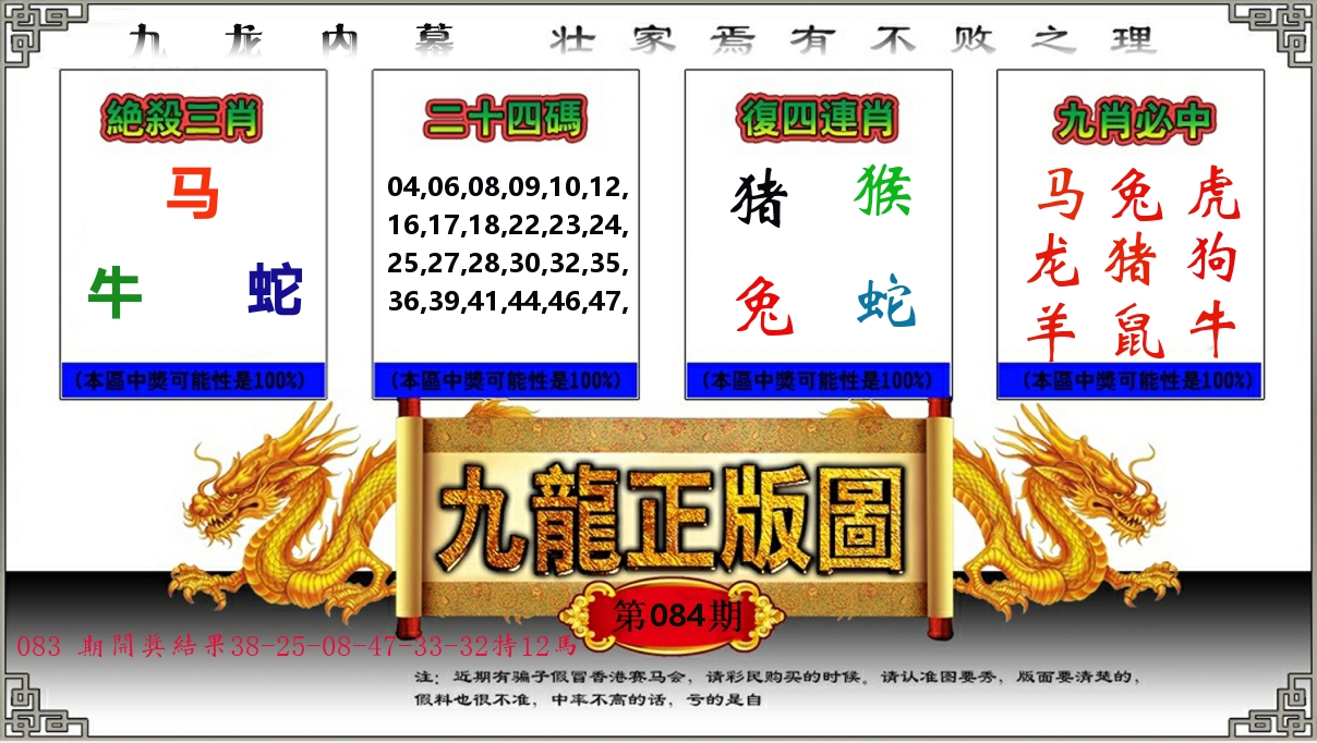 九龙正版图 第84期