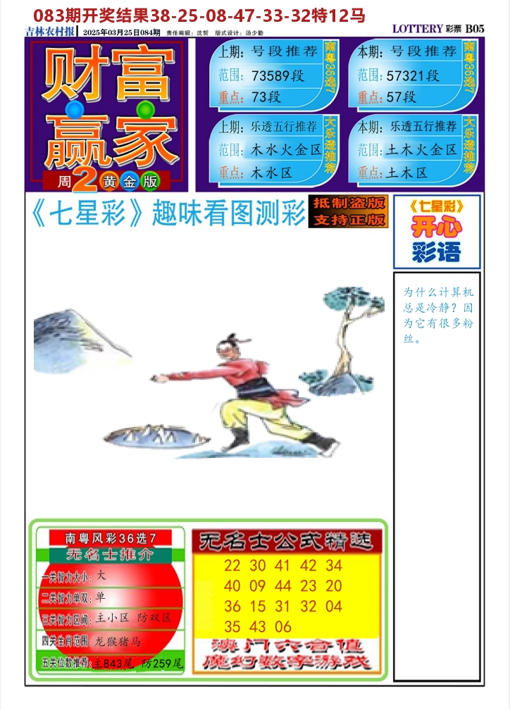 七星彩图A 第84期