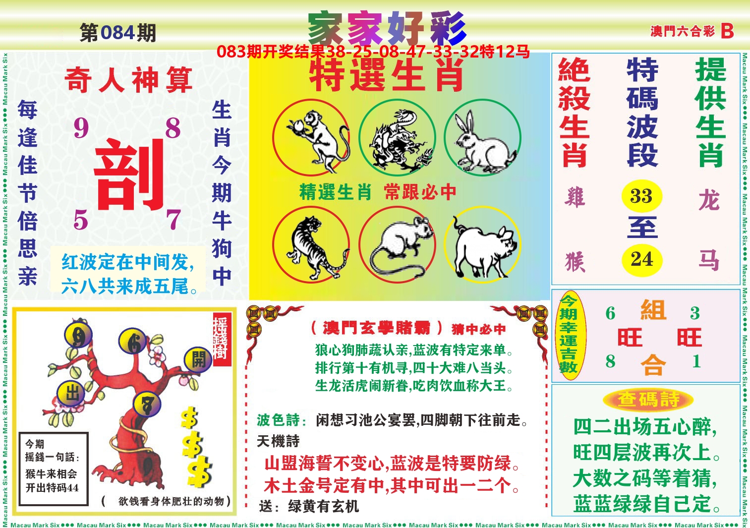 家家好彩B 第84期