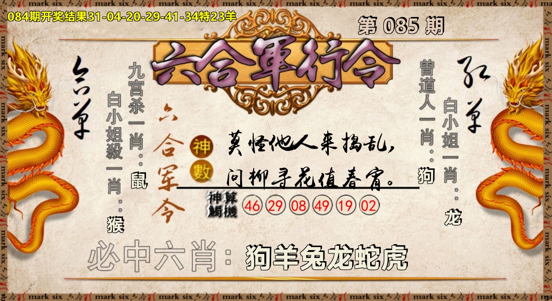 六合军行令 第85期