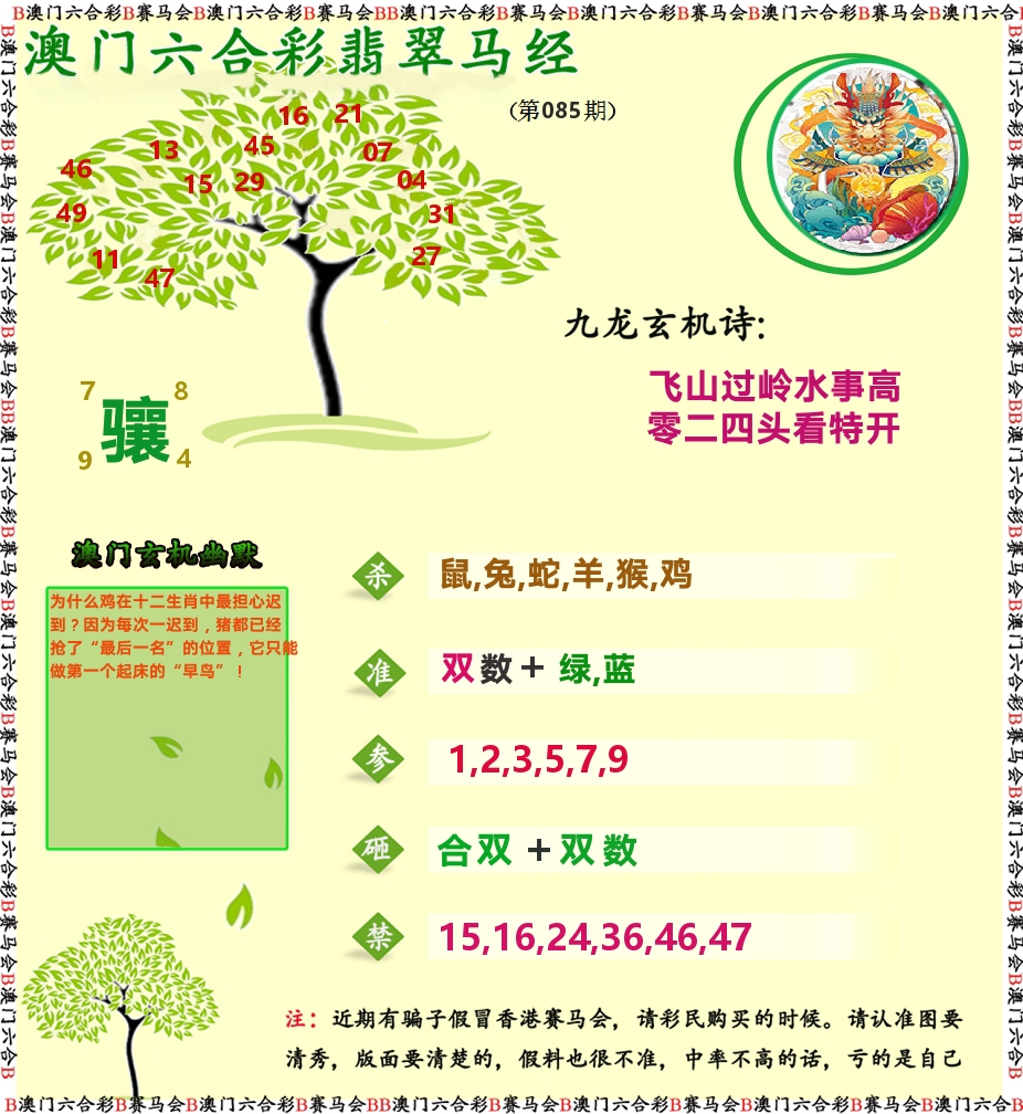 翡翠马经 第85期