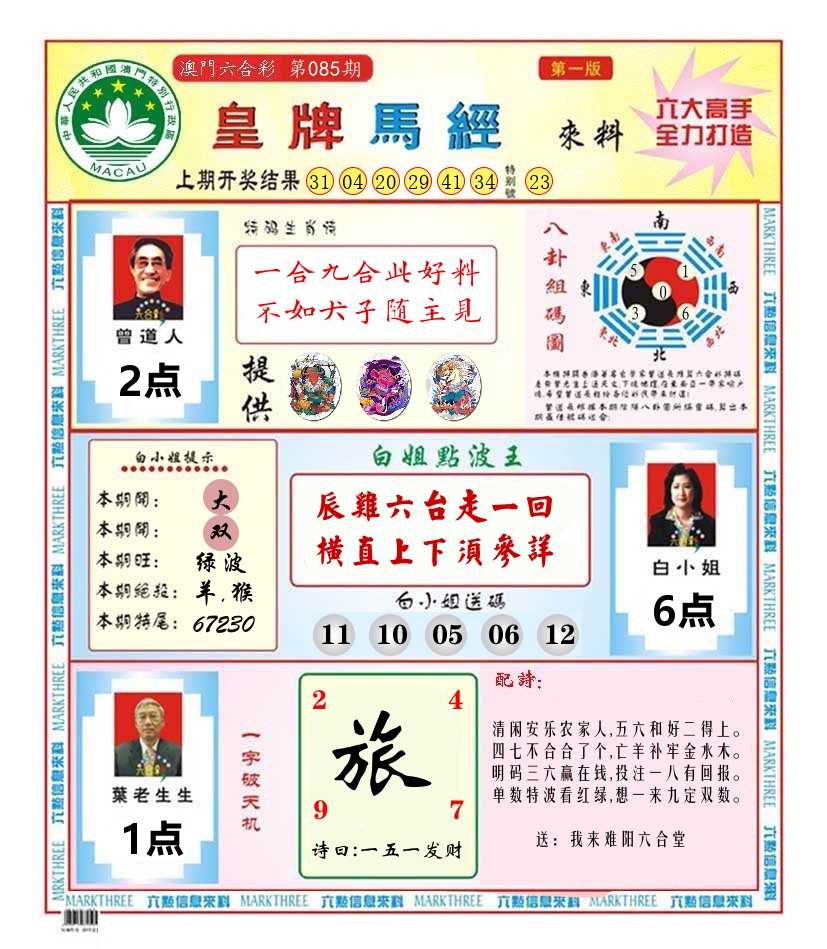 澳门皇牌马经 第85期