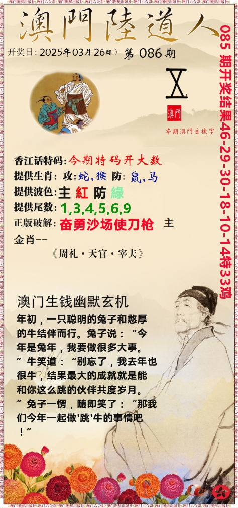 澳门陆道人 第86期