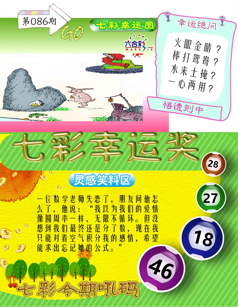 七彩幸运奖 第86期