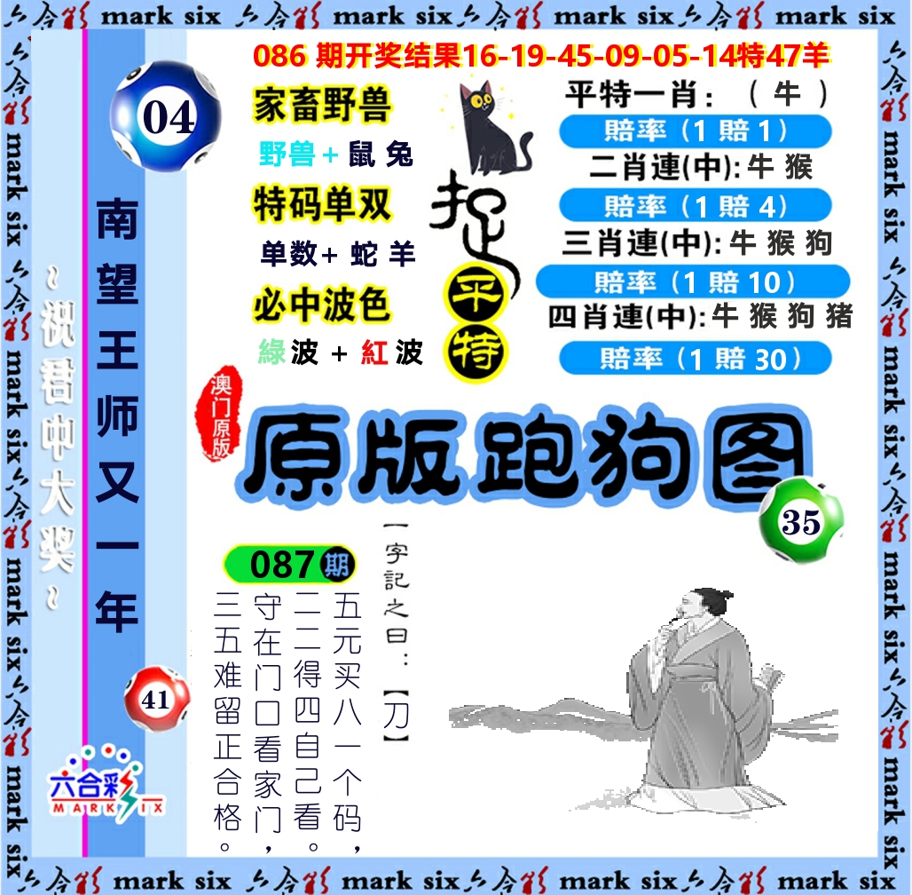 原版跑狗图 第87期