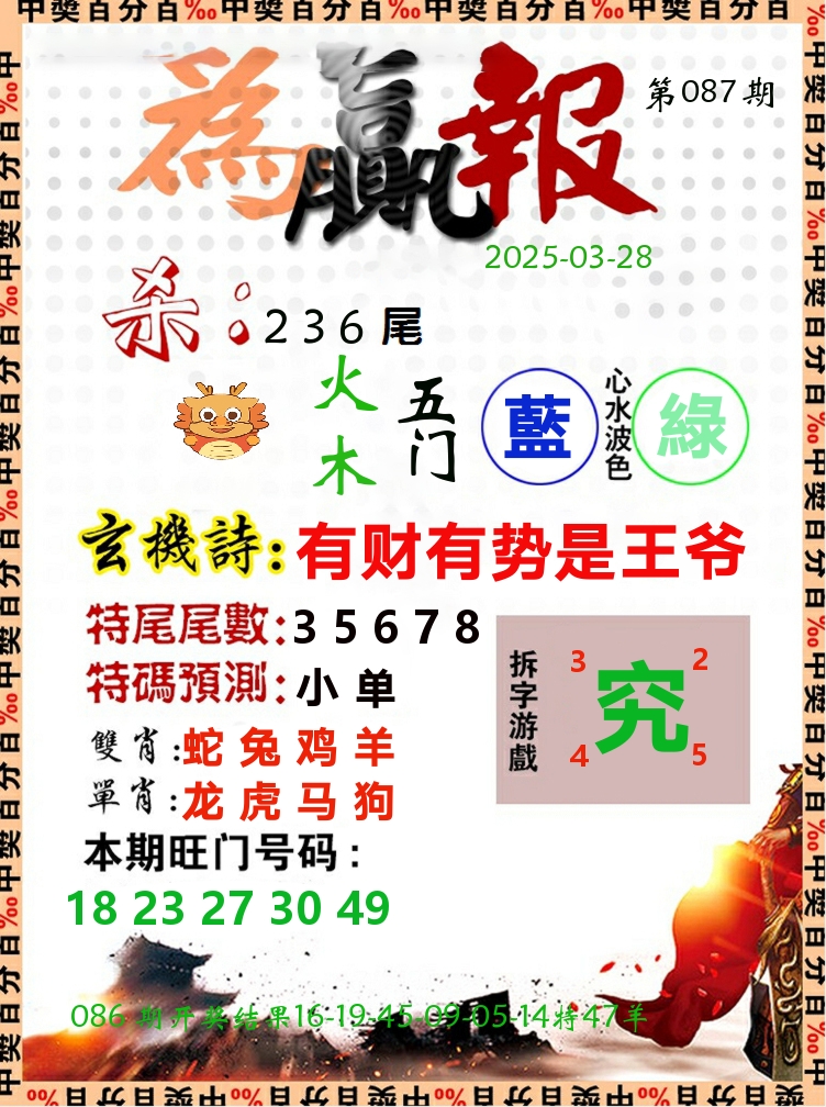 为赢报 第87期