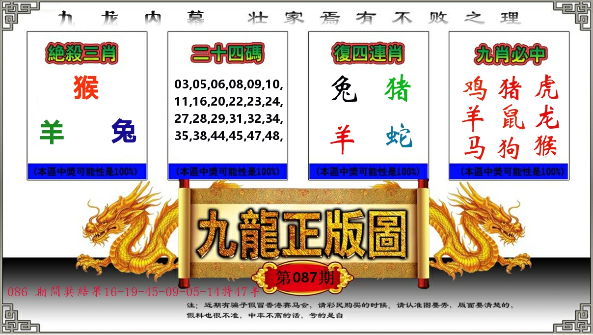 九龙正版图 第87期