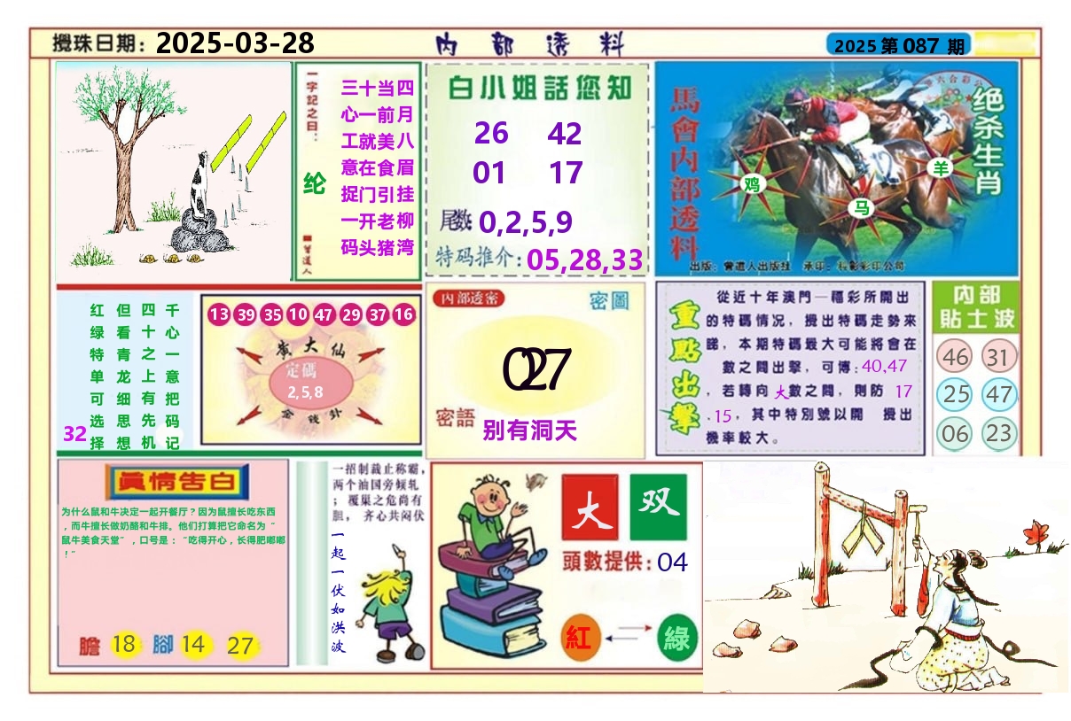 澳门内部透料A 第87期