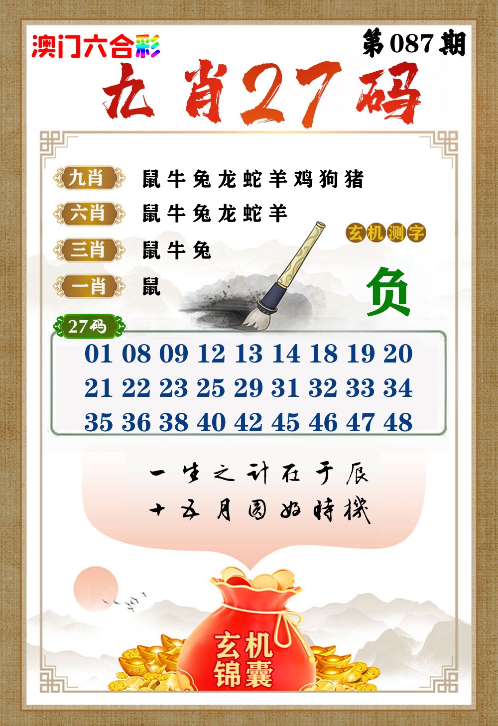玄机锦囊 第87期