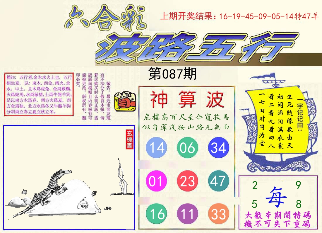 波路五行 第87期