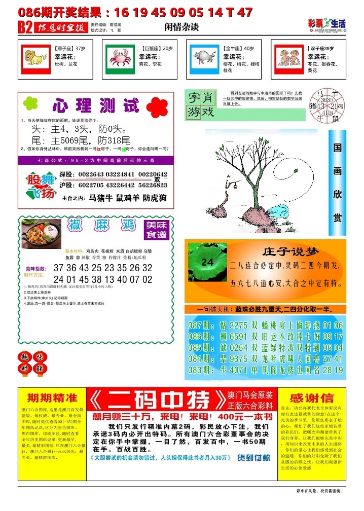 彩票与生活B 第87期