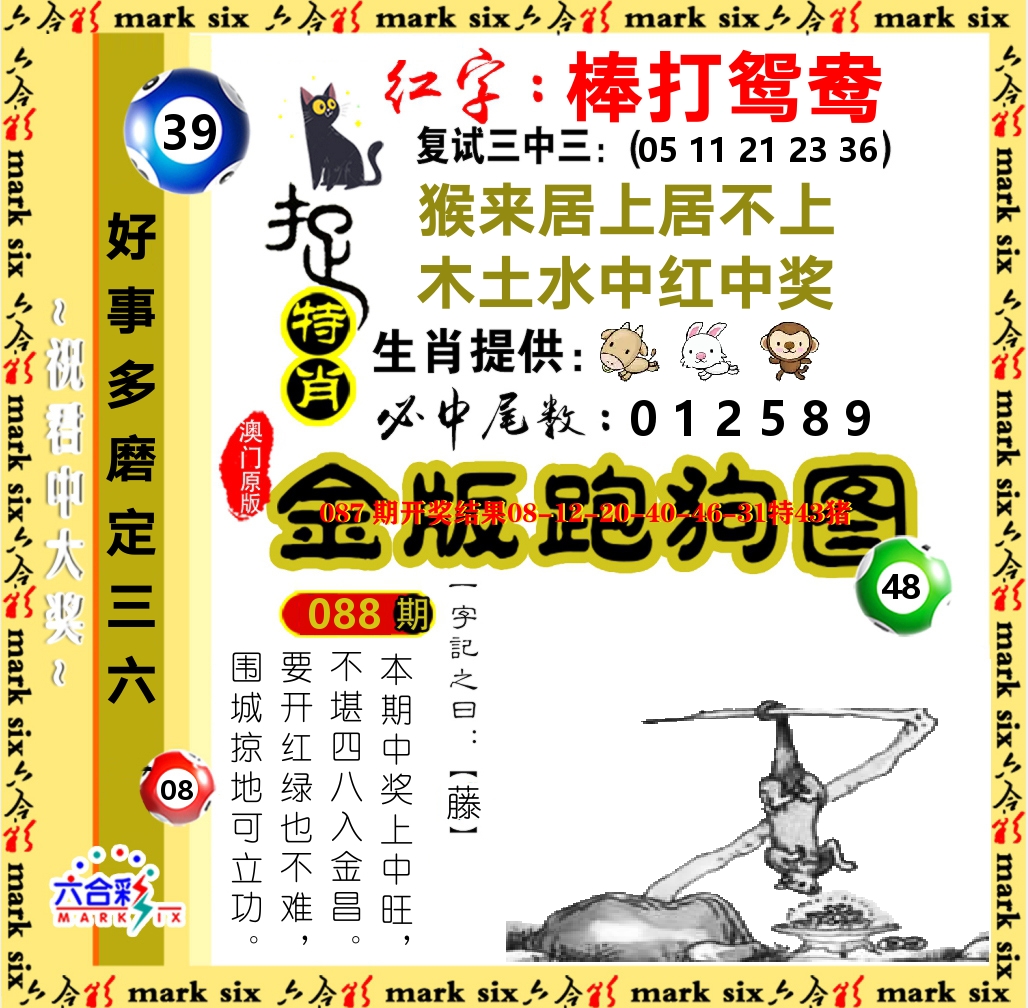 金版跑狗图 第88期