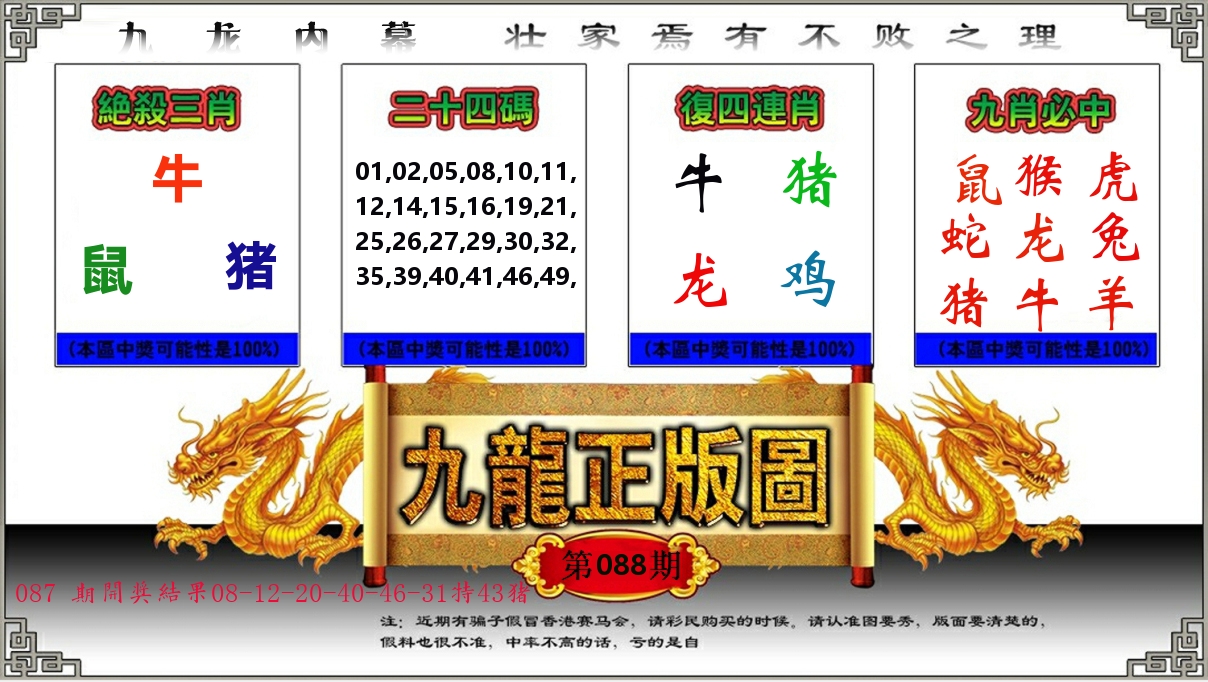 九龙正版图 第88期