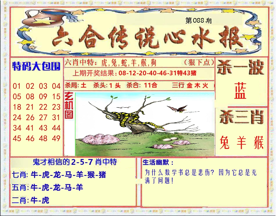 六合传说心水报 第88期