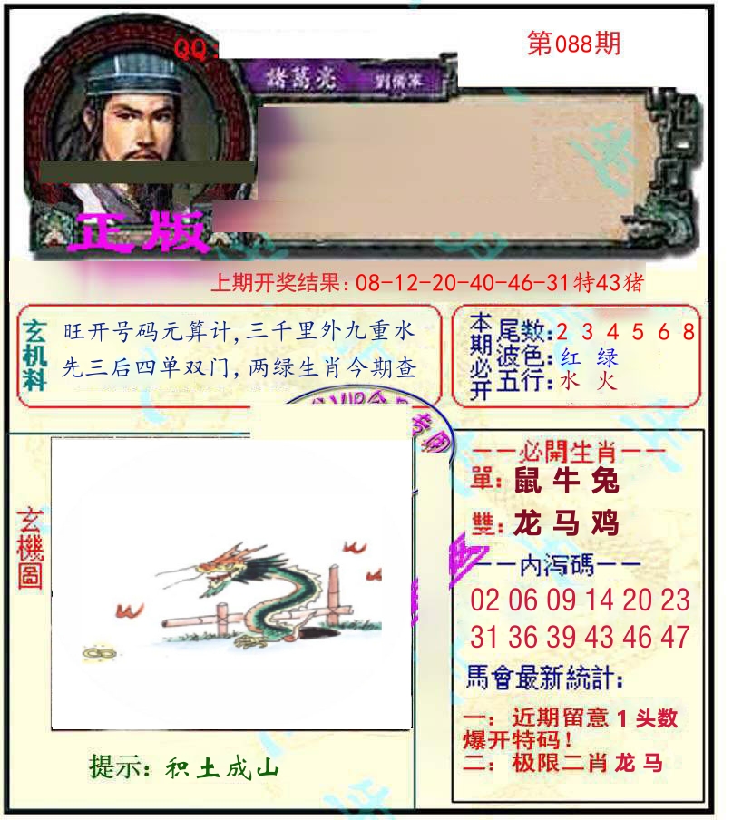 诸葛亮玄机 第88期