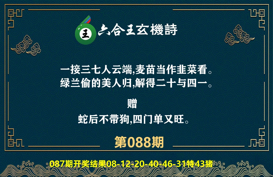 六合王玄机诗 第88期