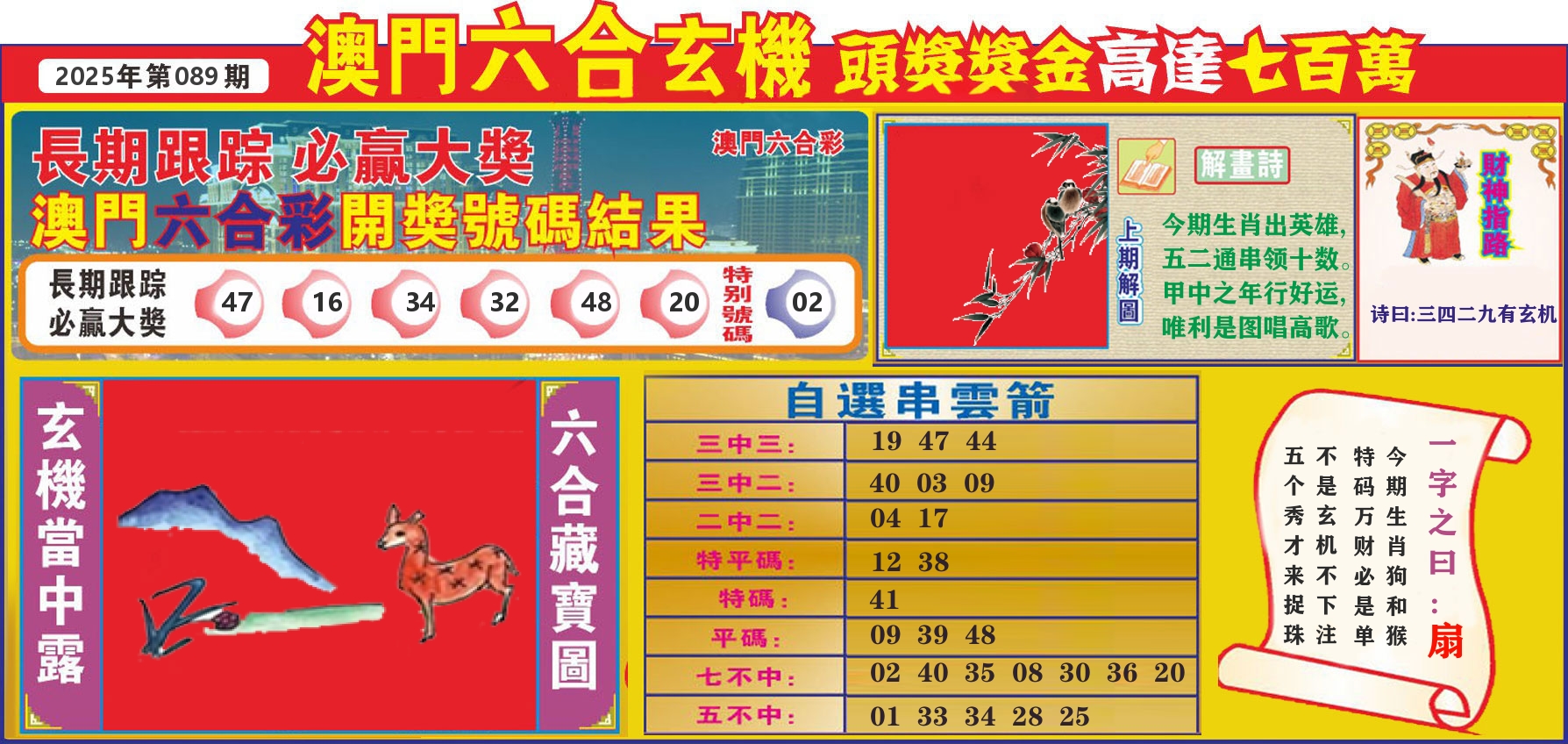 七星彩图C 第89期