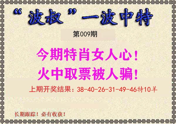 波叔中特 第9期