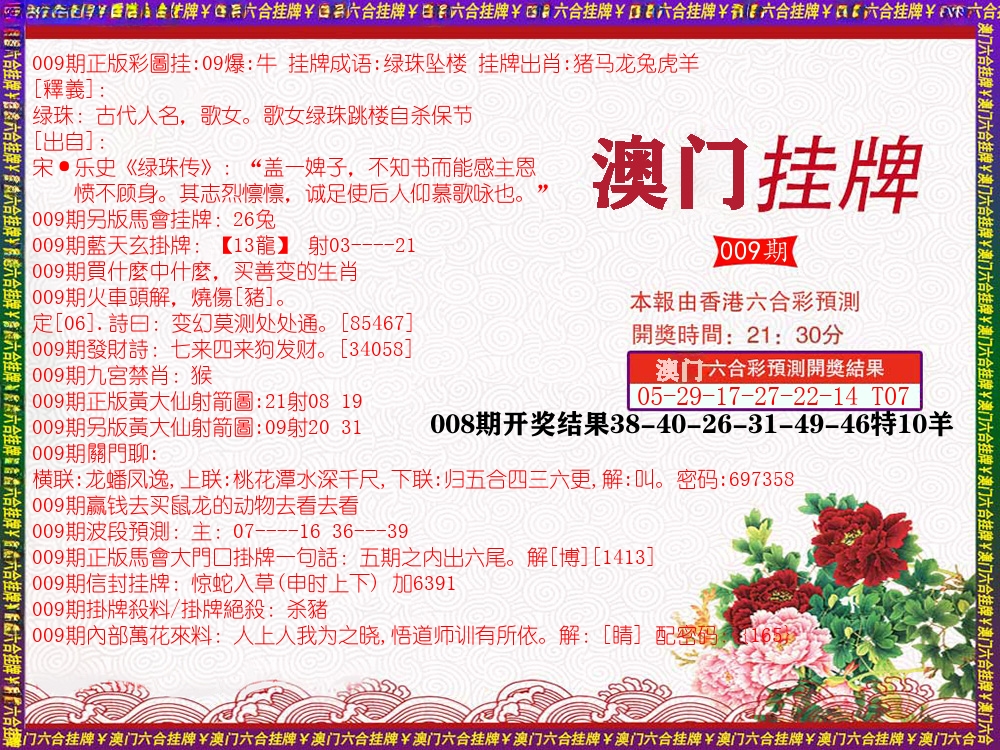 澳门挂牌 第9期