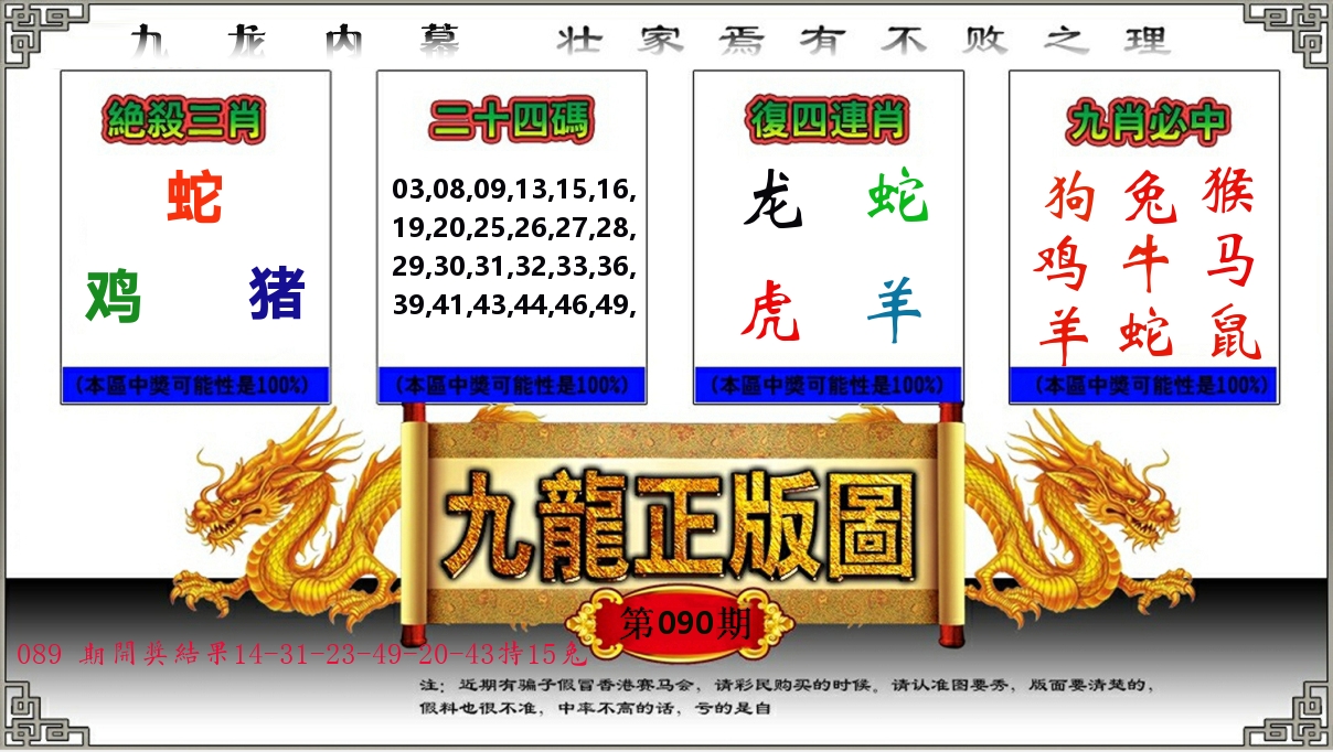 九龙正版图 第90期