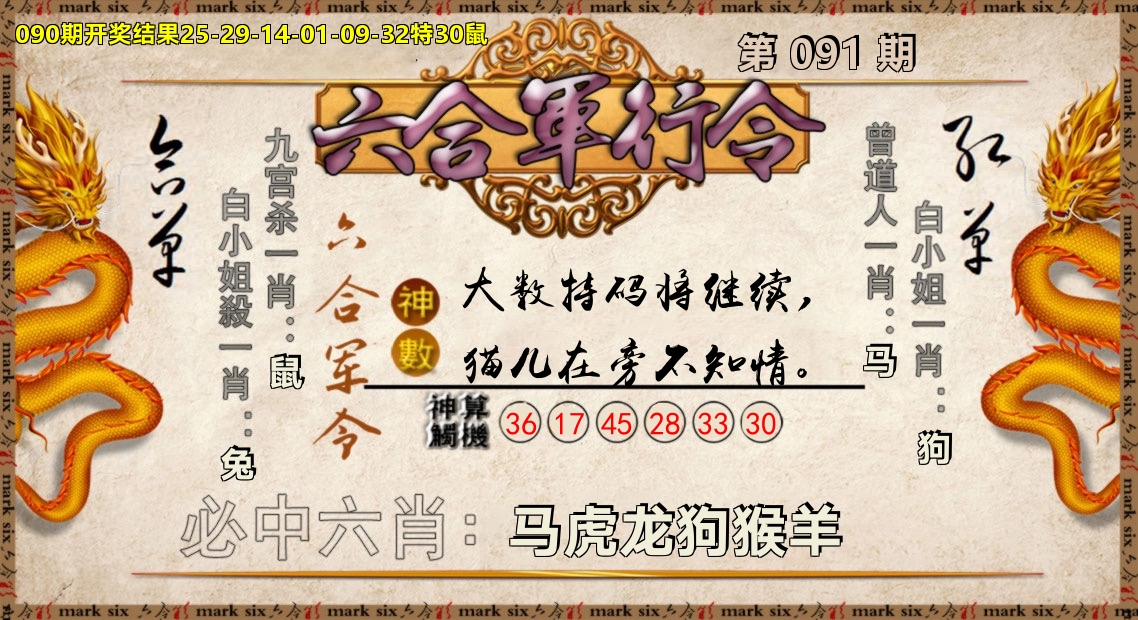 六合军行令 第91期