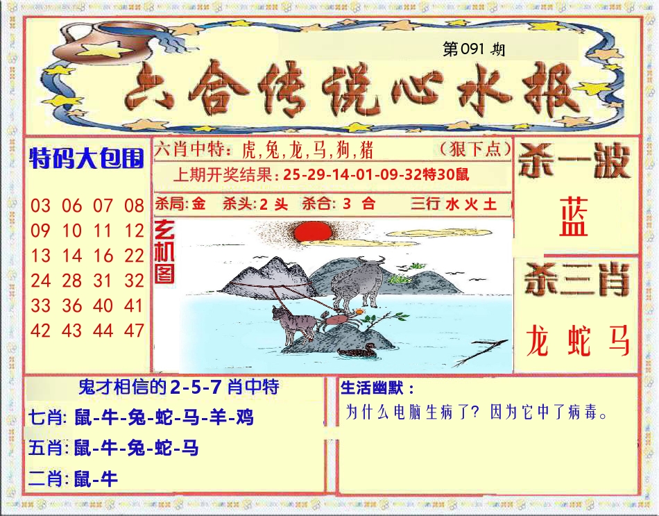 六合传说心水报 第91期