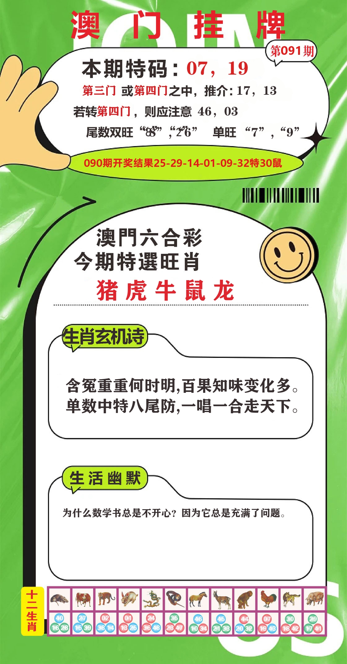 澳门赢天下B 第91期
