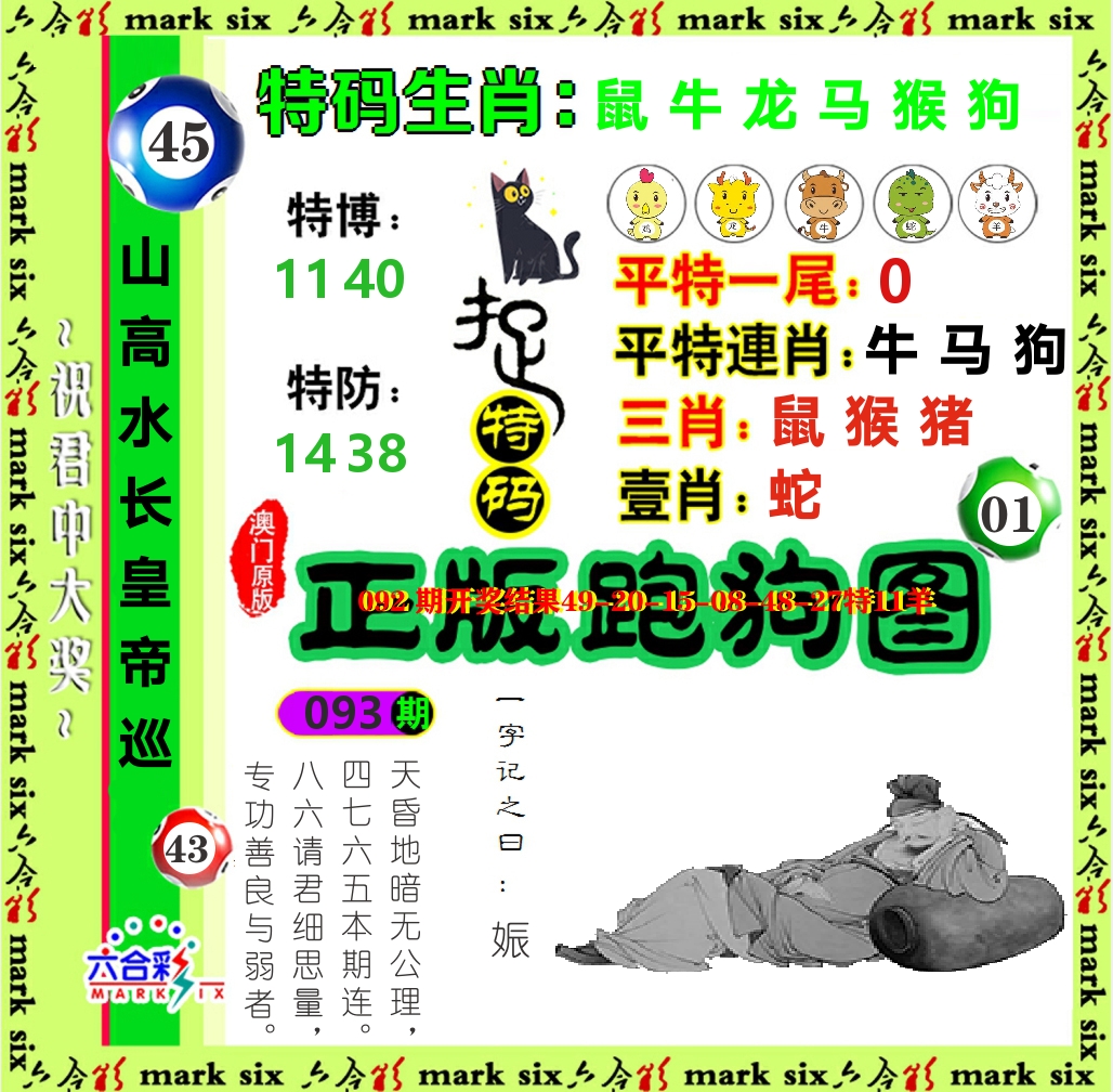 正版跑狗图 第93期
