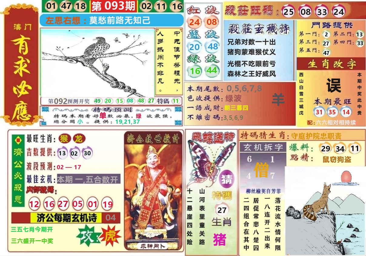 澳门有求必应 第93期