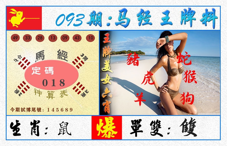 澳门王牌料 第93期