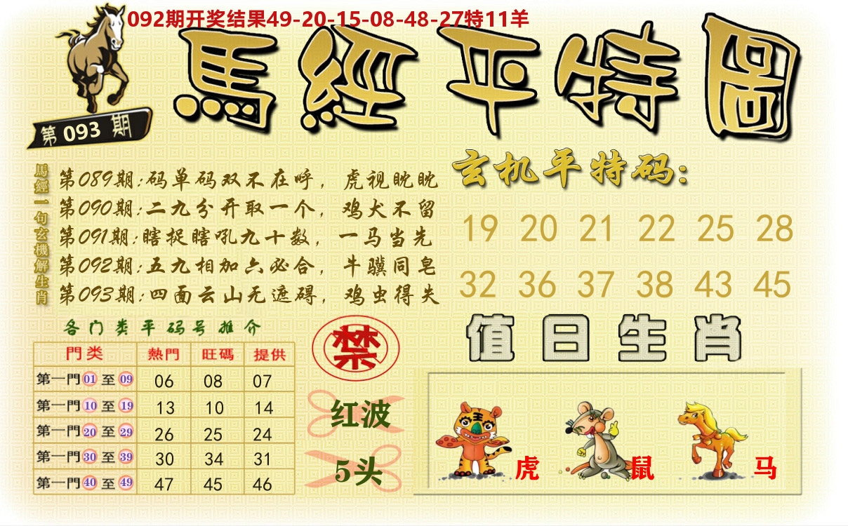 澳门平特图 第93期
