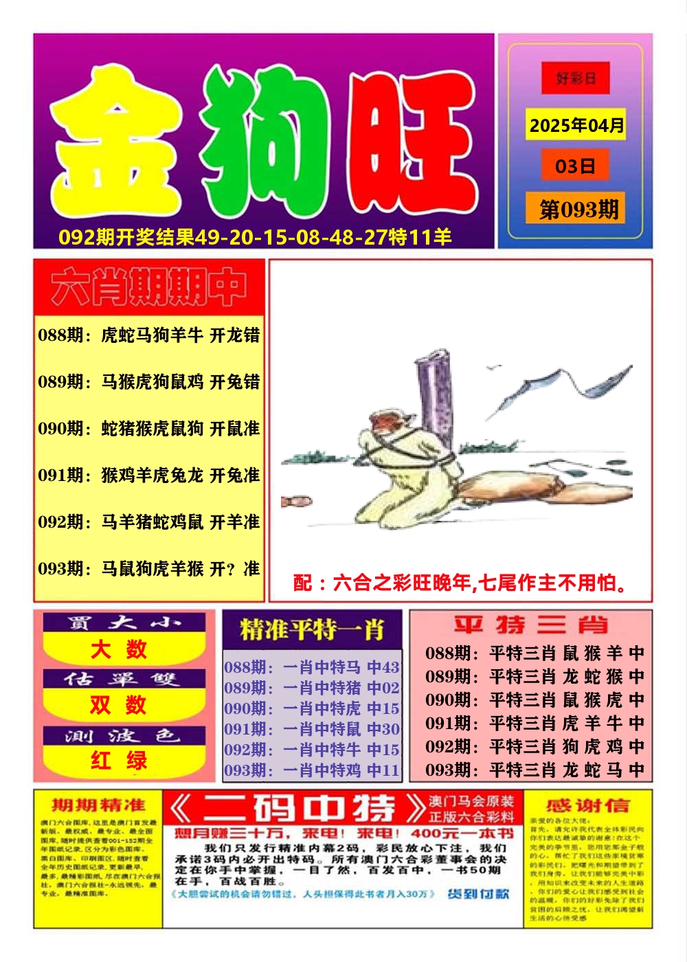 澳门金狗旺A 第93期