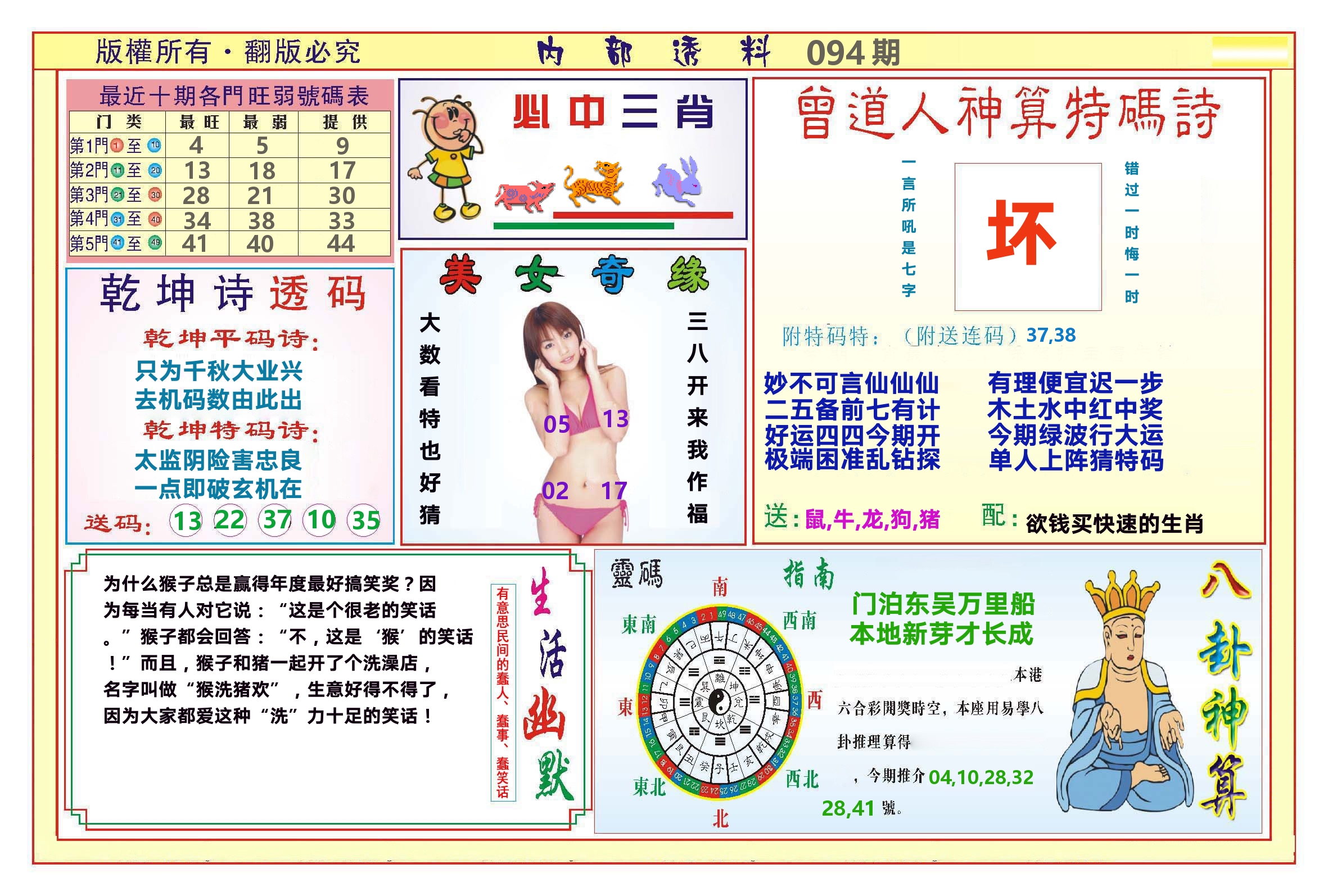 澳门内部透料B 第94期