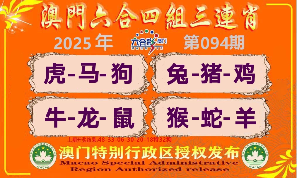 六合三连肖 第94期