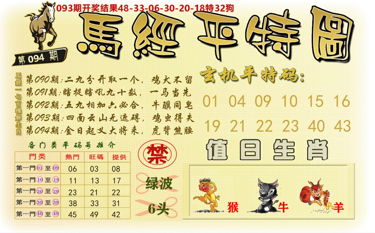澳门平特图 第94期