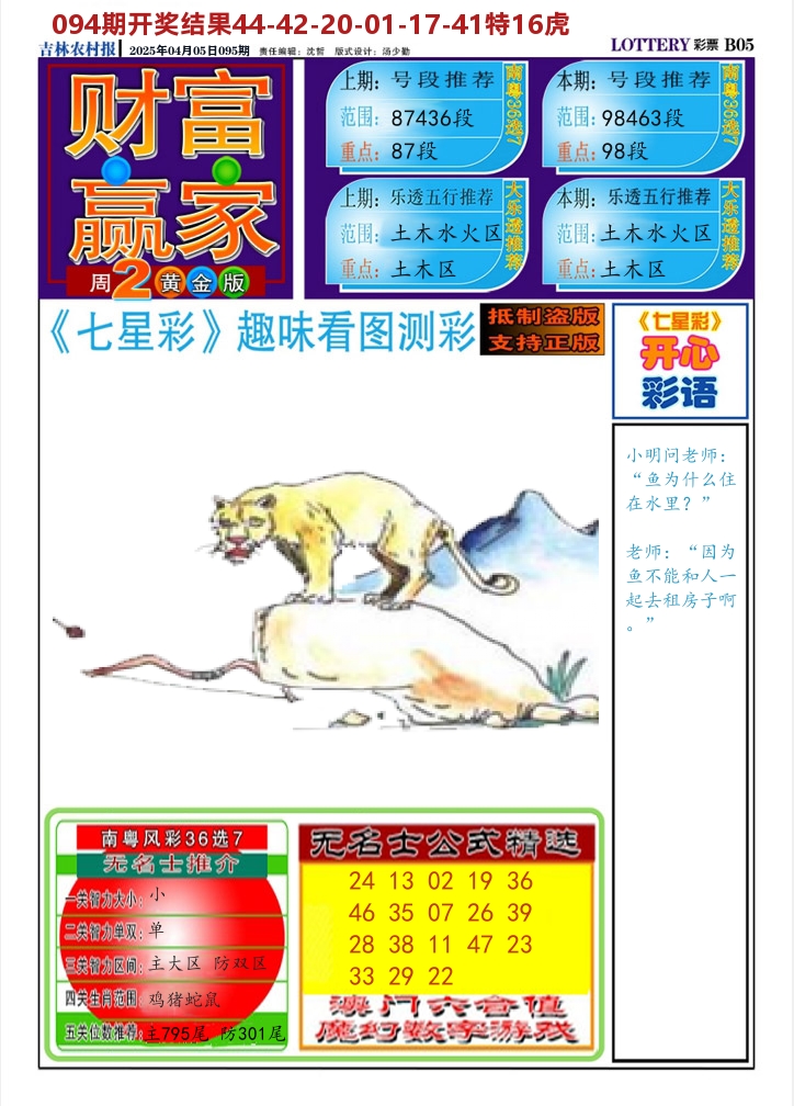 七星彩图A 第95期