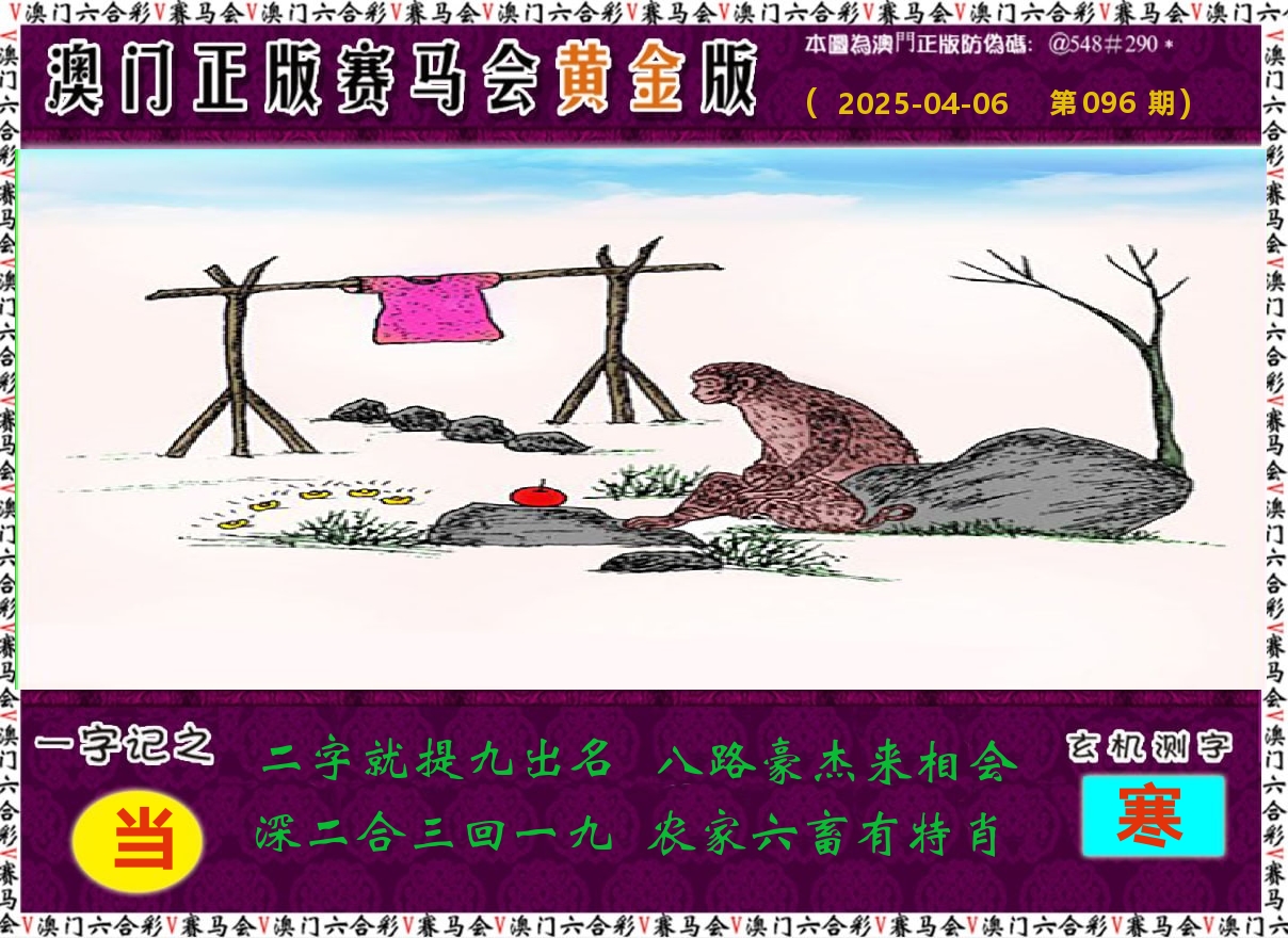 赛马会黄金版 第96期