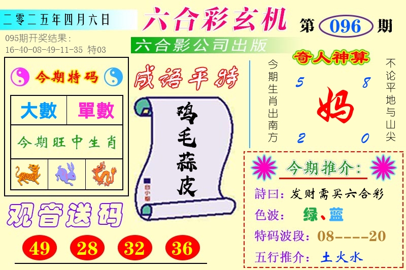 澳门六合玄机 第96期