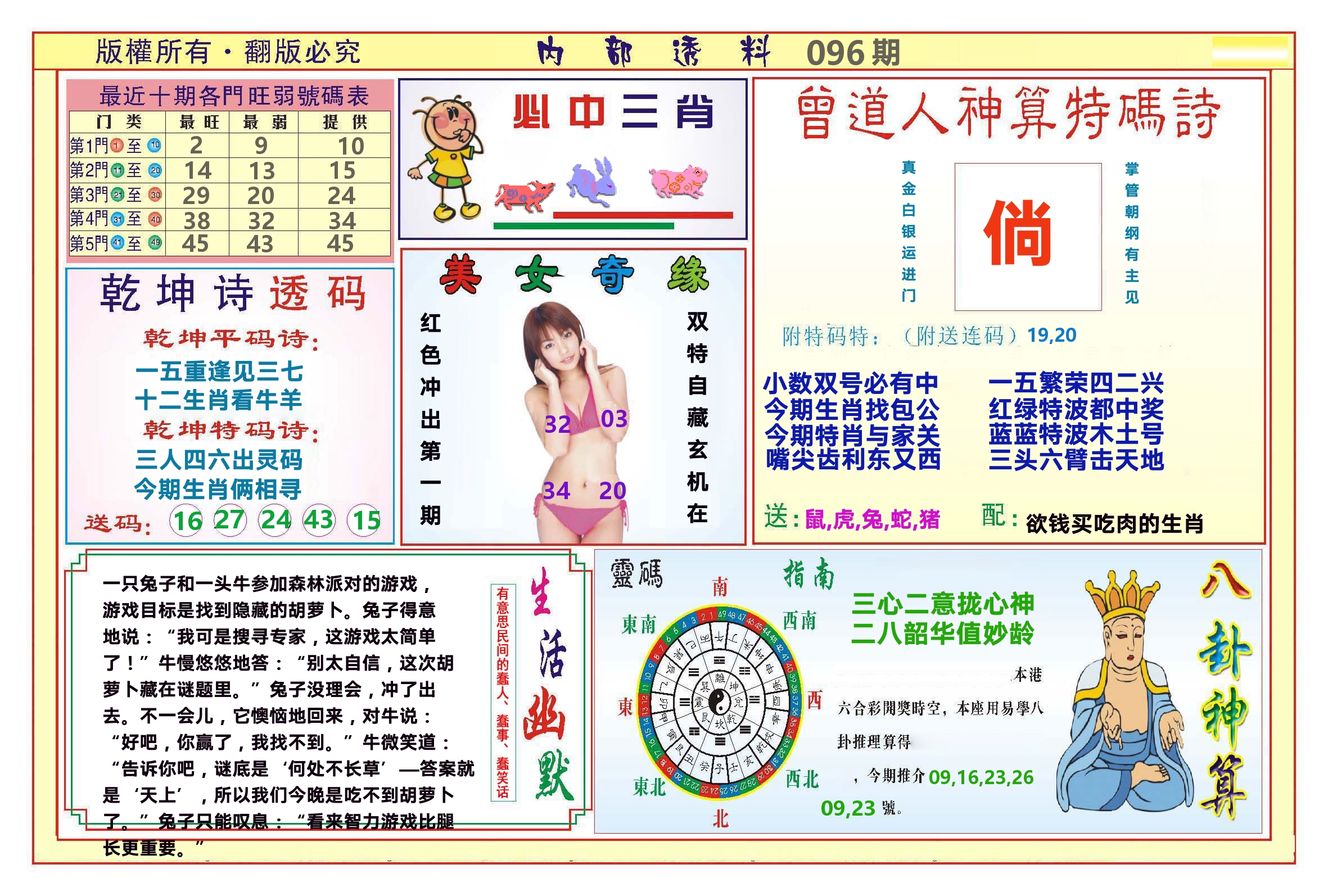 澳门内部透料B 第96期