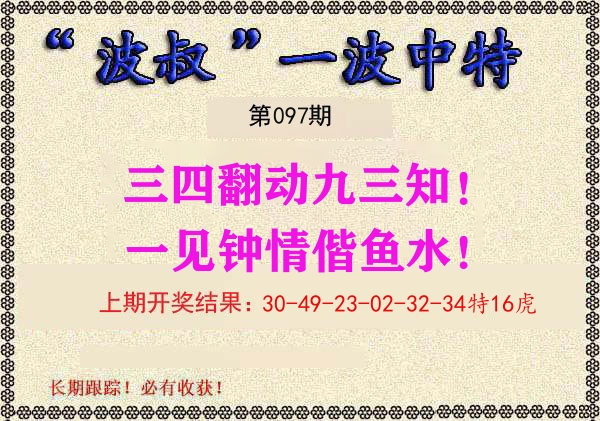 波叔中特 第97期