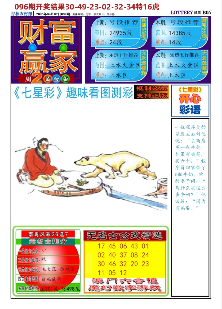 七星彩图A 第97期