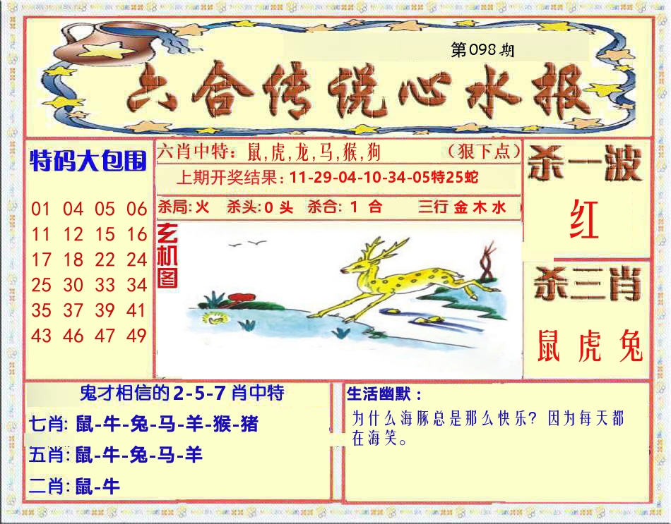六合传说心水报 第98期